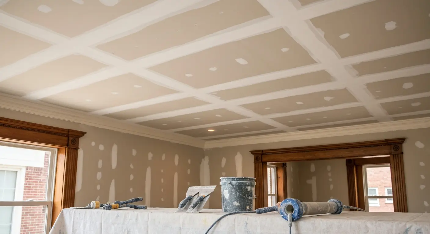 Drywall repair and ceiling finishing