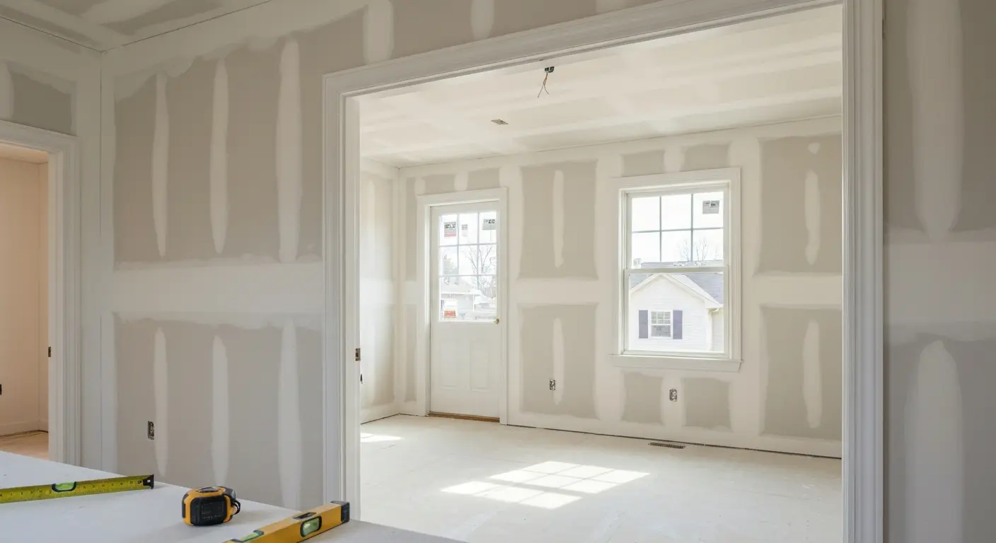 Home addition with drywall