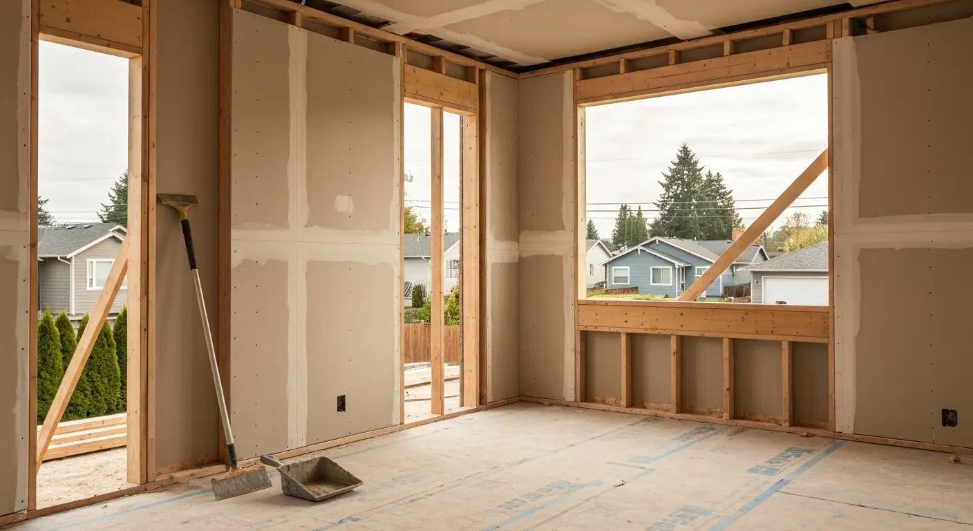 Room addition framing and drywall work