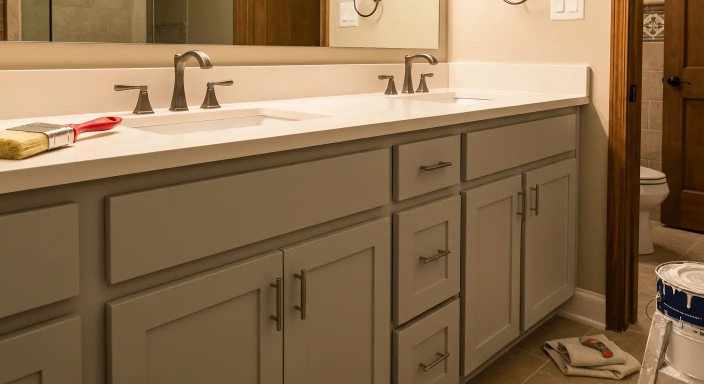 Bathroom vanity cabinet painting