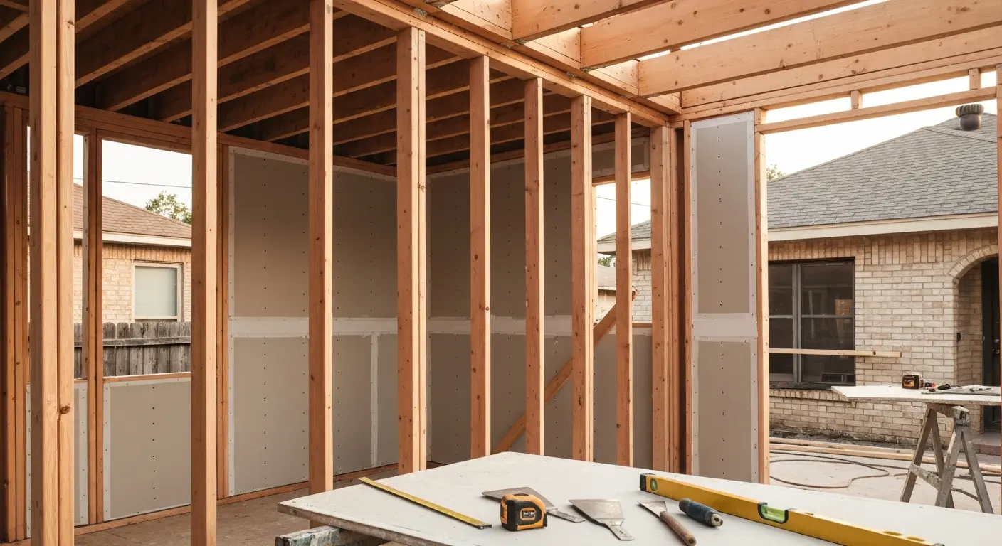 Room addition framing and construction