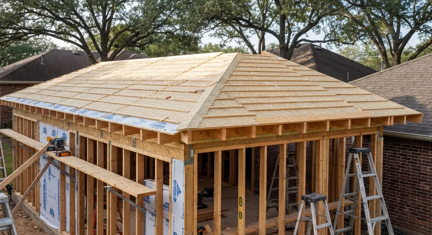 Room addition exterior framing