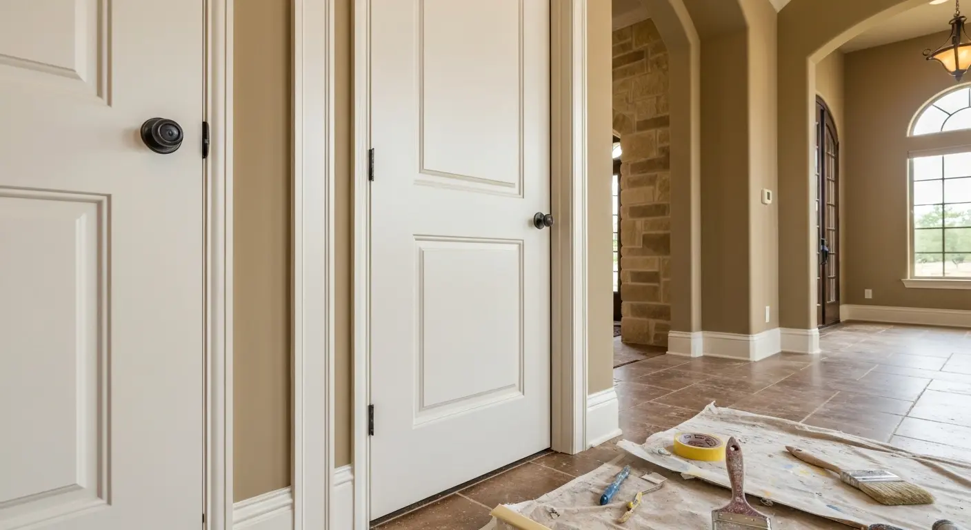 Interior doors and trim painting detail