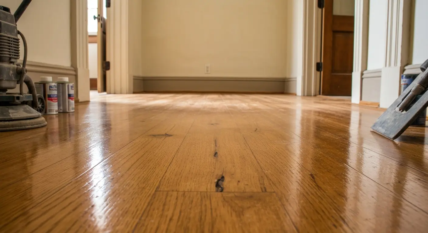 Hardwood floor refinishing in Aubrey