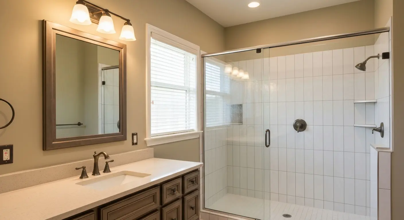 Bathroom vanity and shower installation