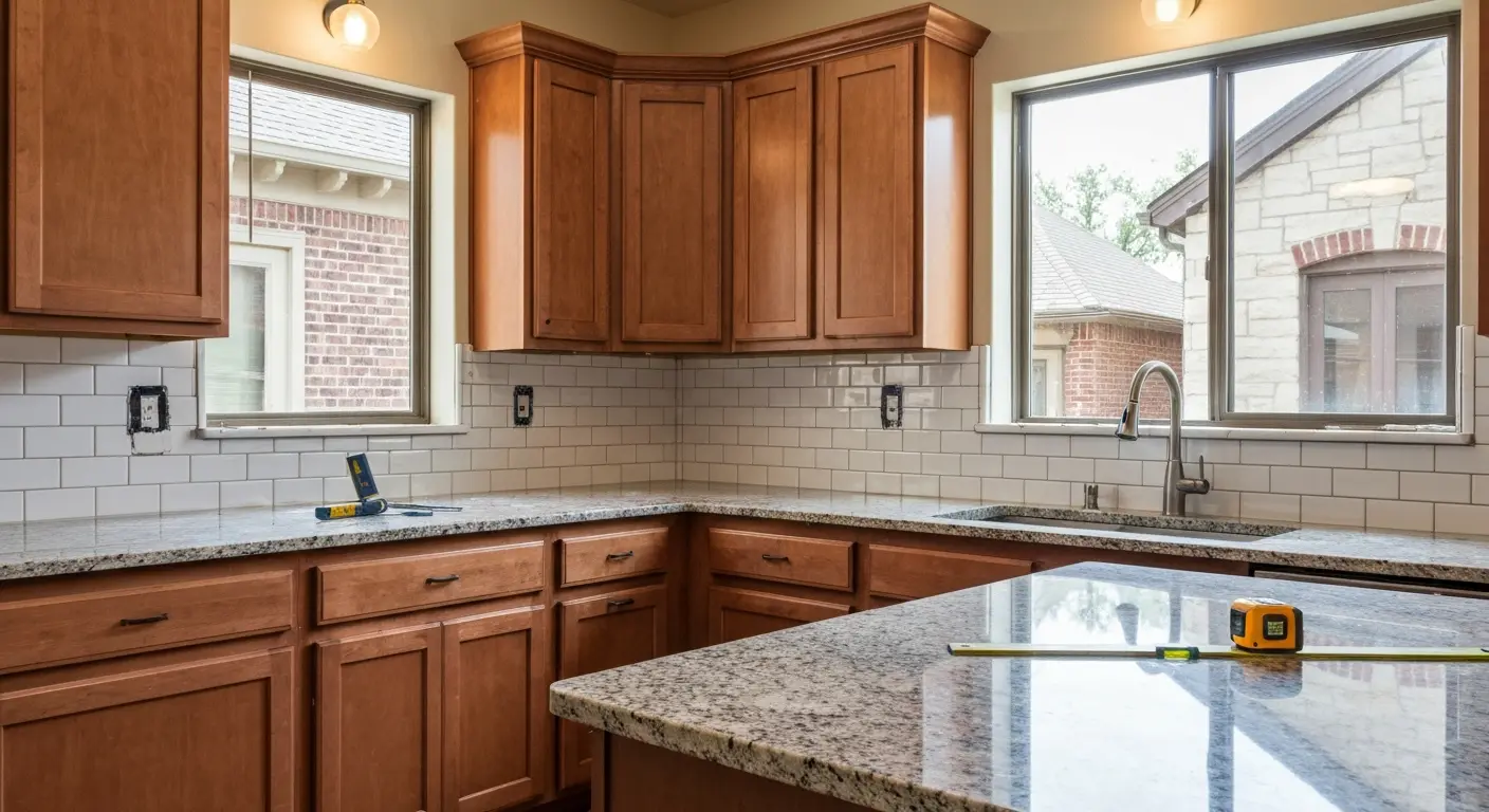 Kitchen remodel with new cabinets and countertops
