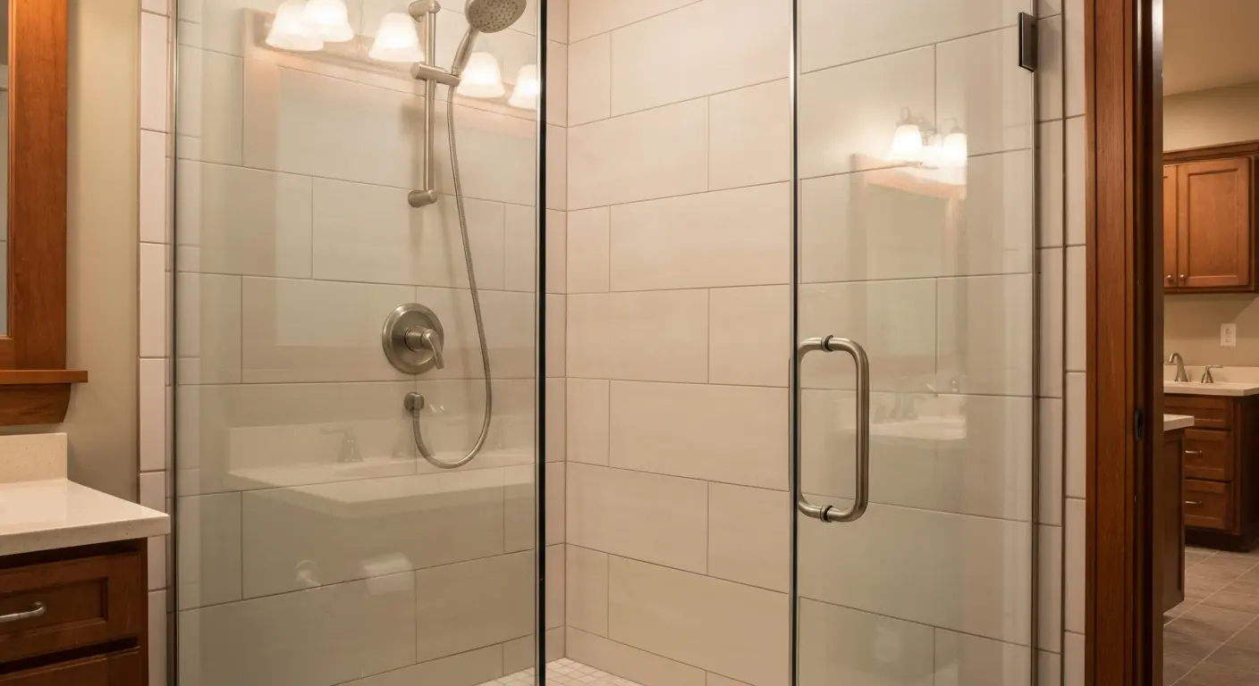 Bathroom renovation with tile shower