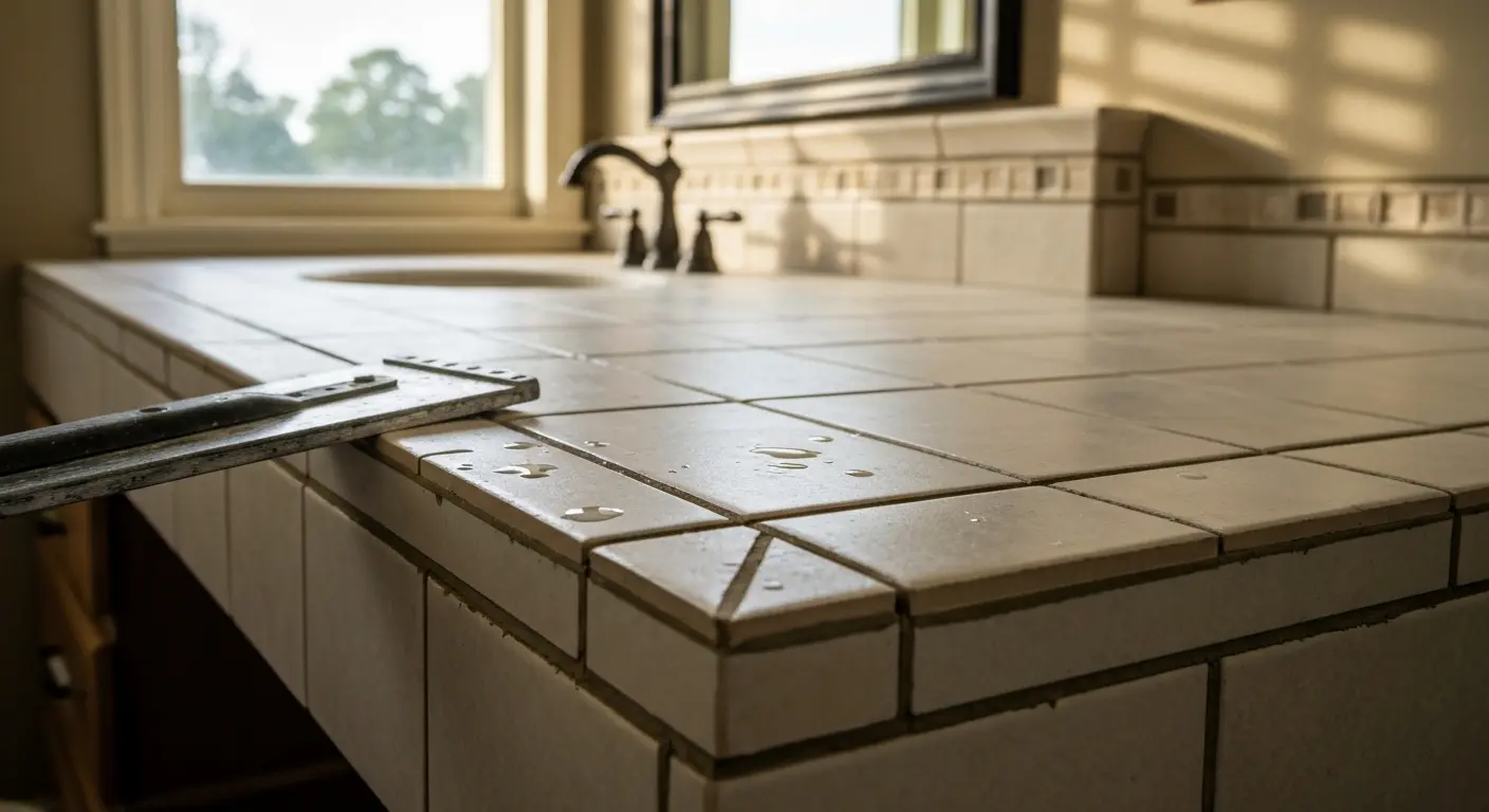 Tile countertop installation