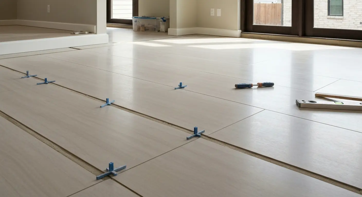 Large-format tile installation