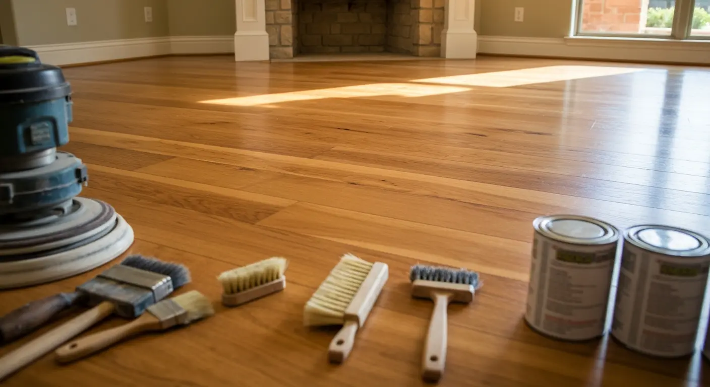 Hardwood floor refinishing project
