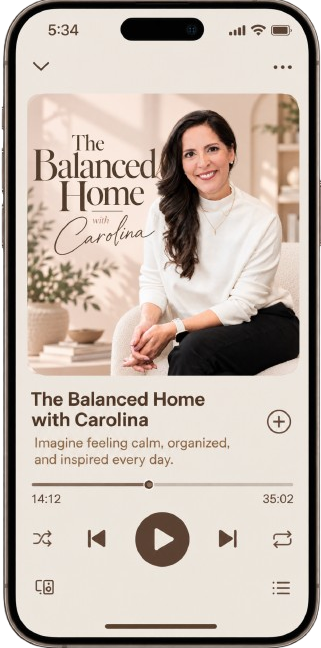 Carolina Barreto podcast interview playing on a phone