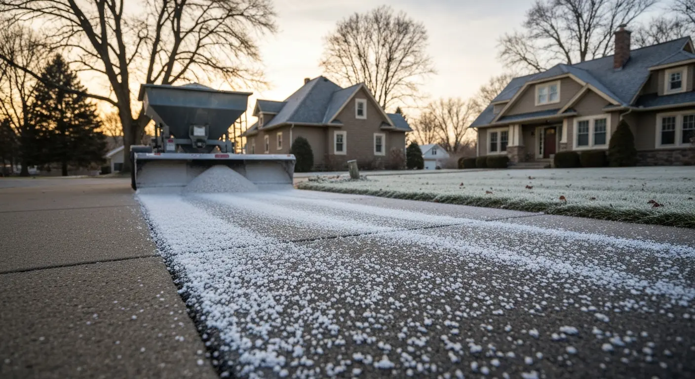 Salt storage and ice control application