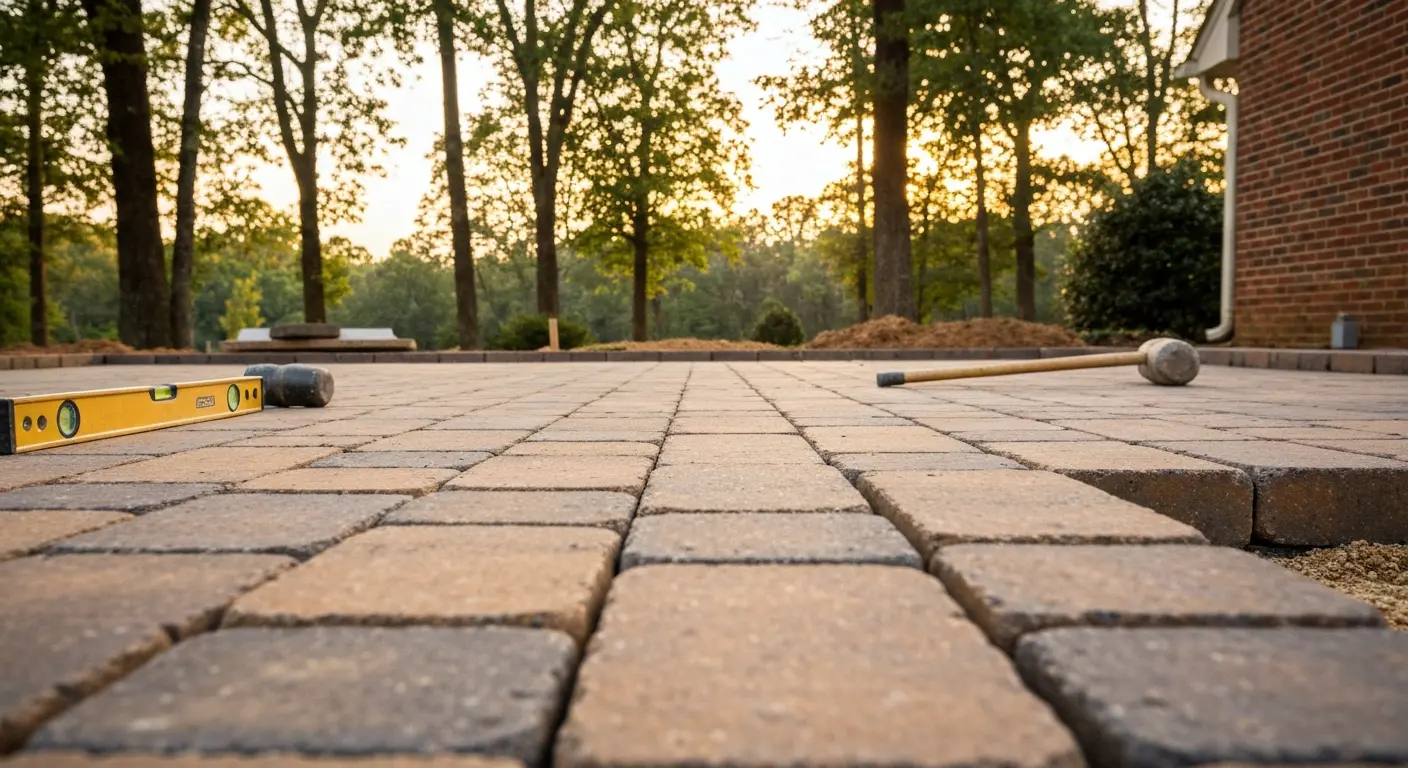 Hardscape patio installation