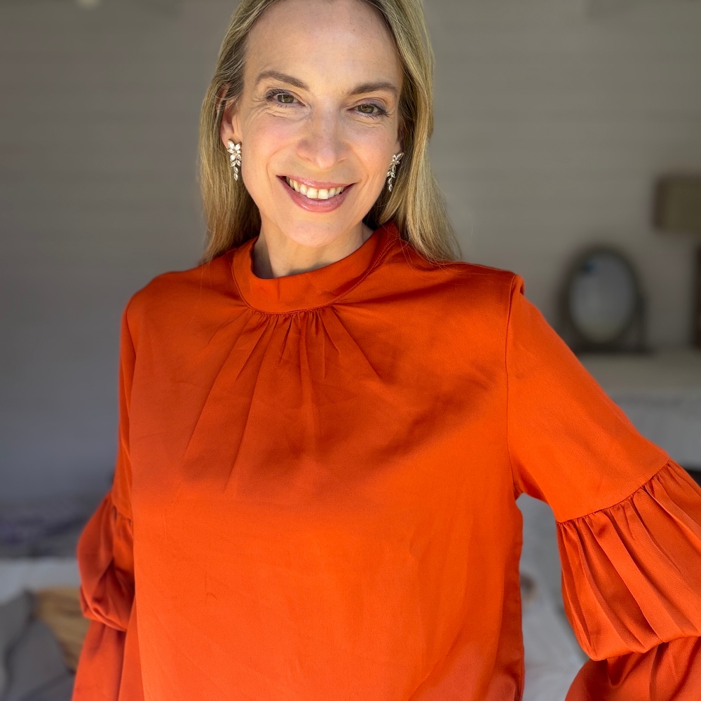 finding your personal style in midlife frilly top body shape aware amanda waterstone