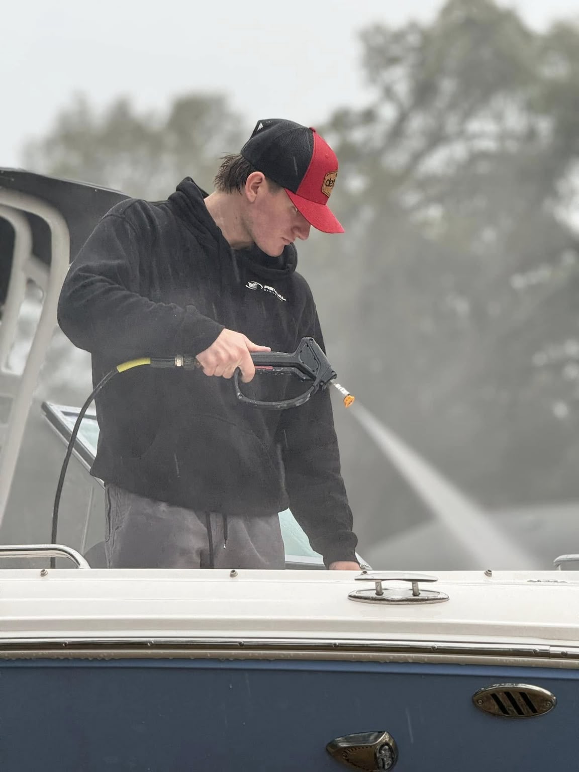 Professional mobile boat detailing in Hampton Roads with premium polishing and ceramic coating