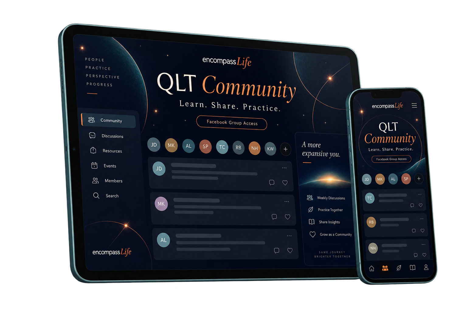 Encompass Life QLT Community premium resource mockup
