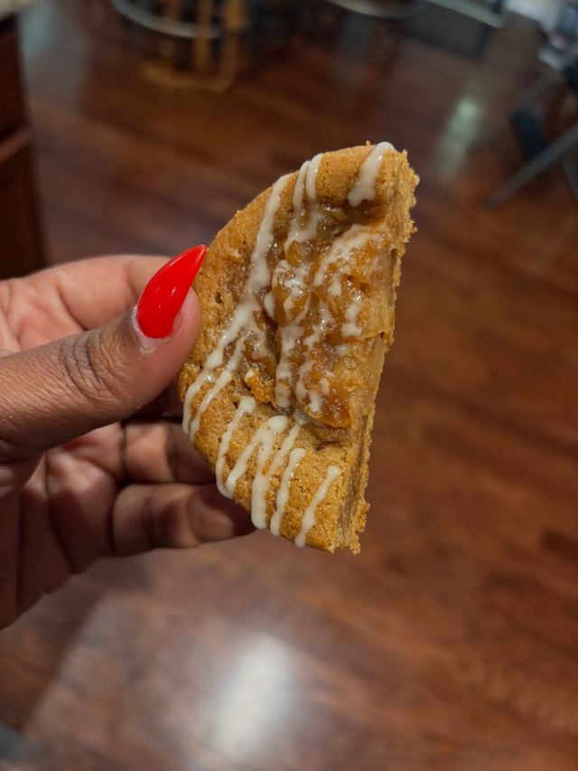 Apple Pie Cookie with homemade apple filling and vanilla drizzle by Chrissy