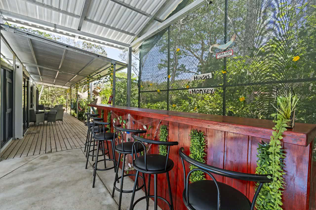 Bar and terrace at Monkey Houses