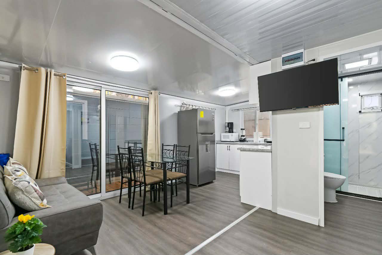 Kitchen and family room