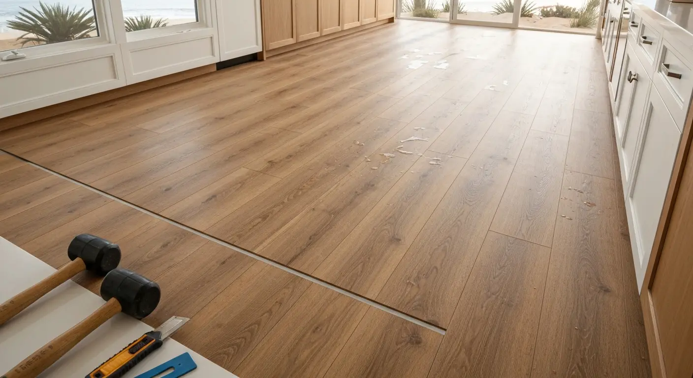 Luxury vinyl plank kitchen flooring