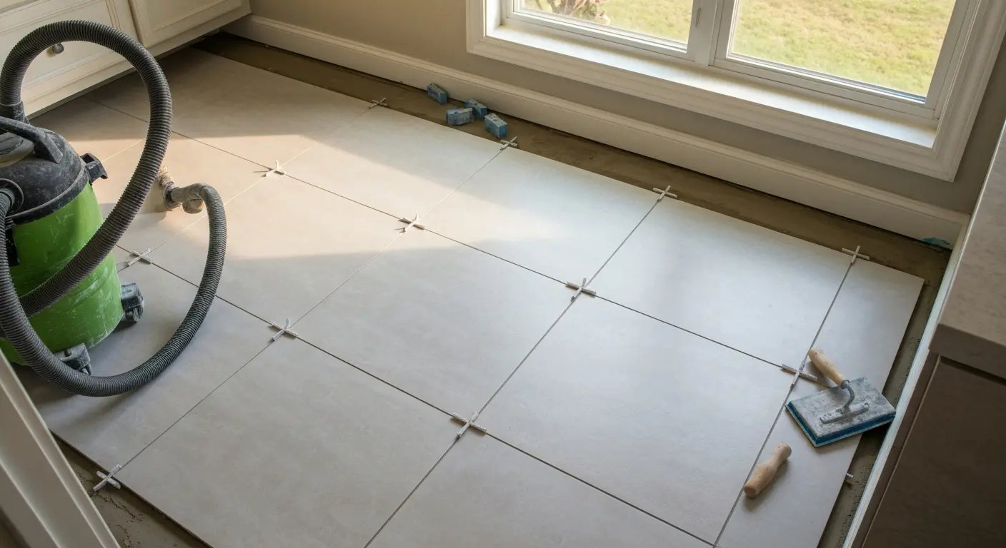 Tile flooring installation