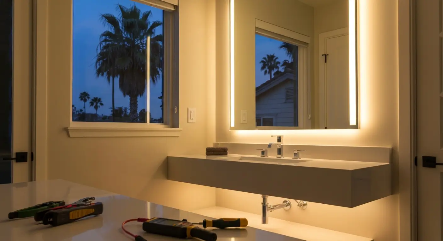 Accent lighting in bathroom