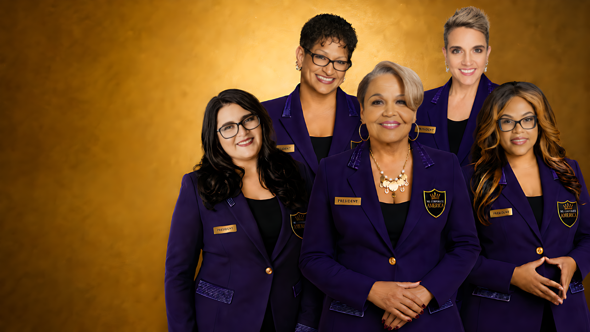 Ms. Corporate America State Presidents in the official purple presidential blazer