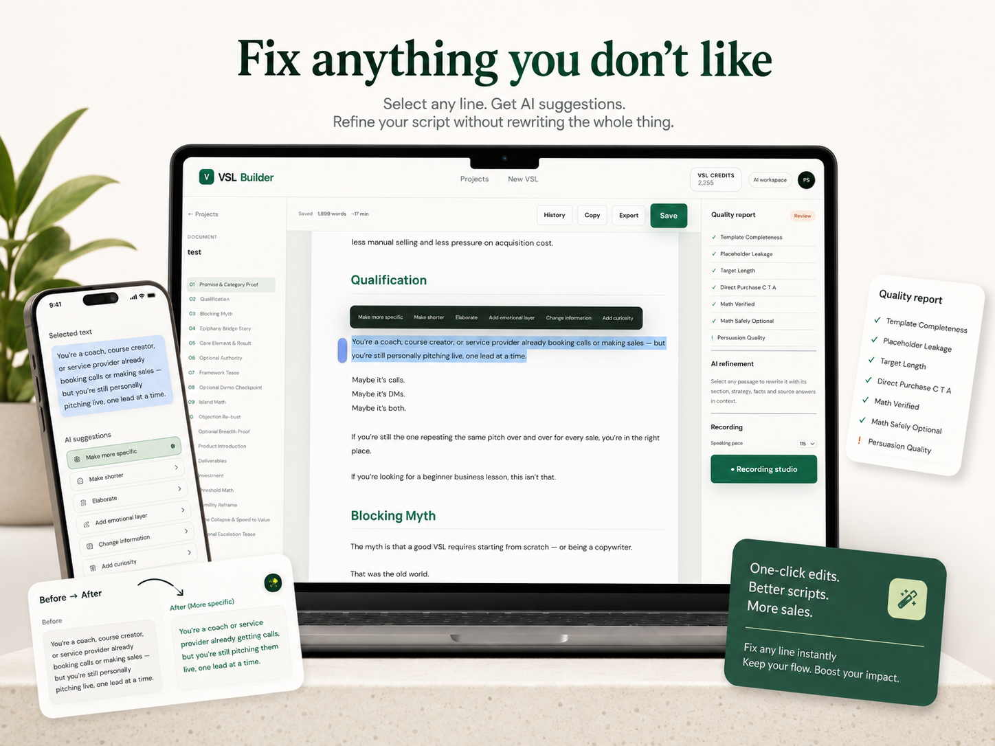 Fix anything you don't like