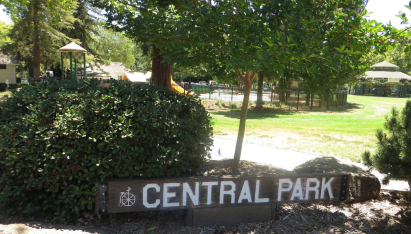 The Central Park sign in downtown Davis