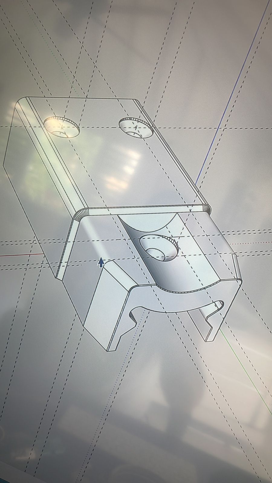 CAD model of custom yacht fitting bracket