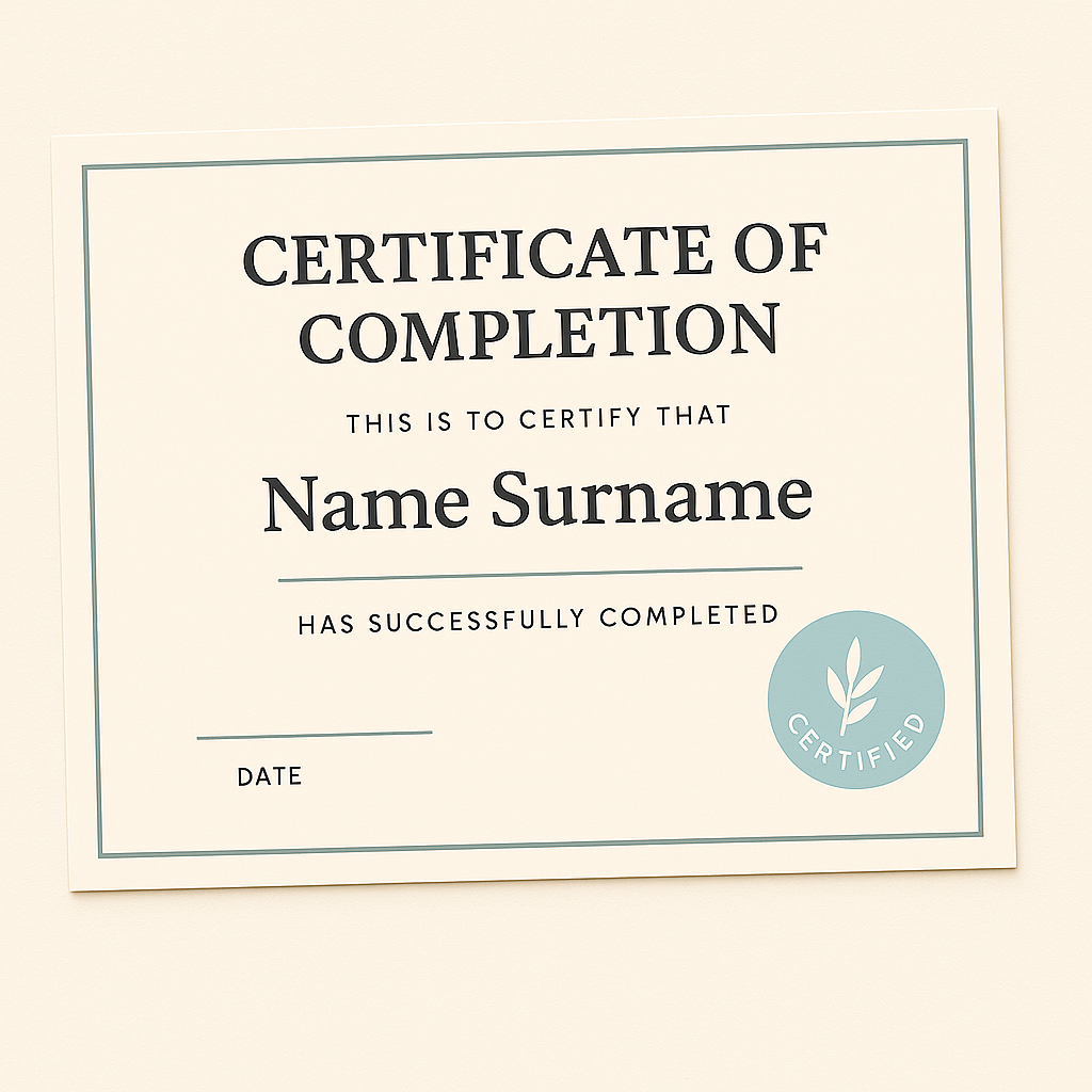 Certificate of Completion