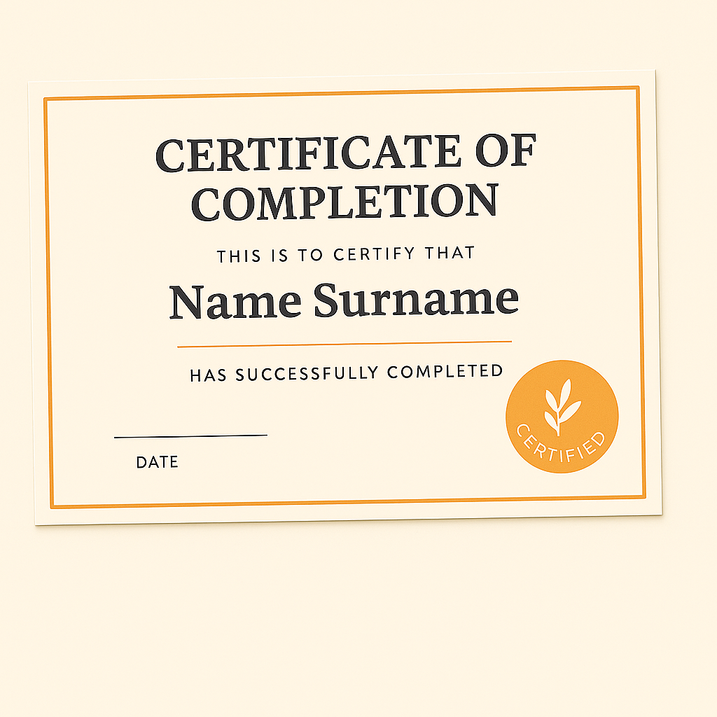 Certificate of Completion