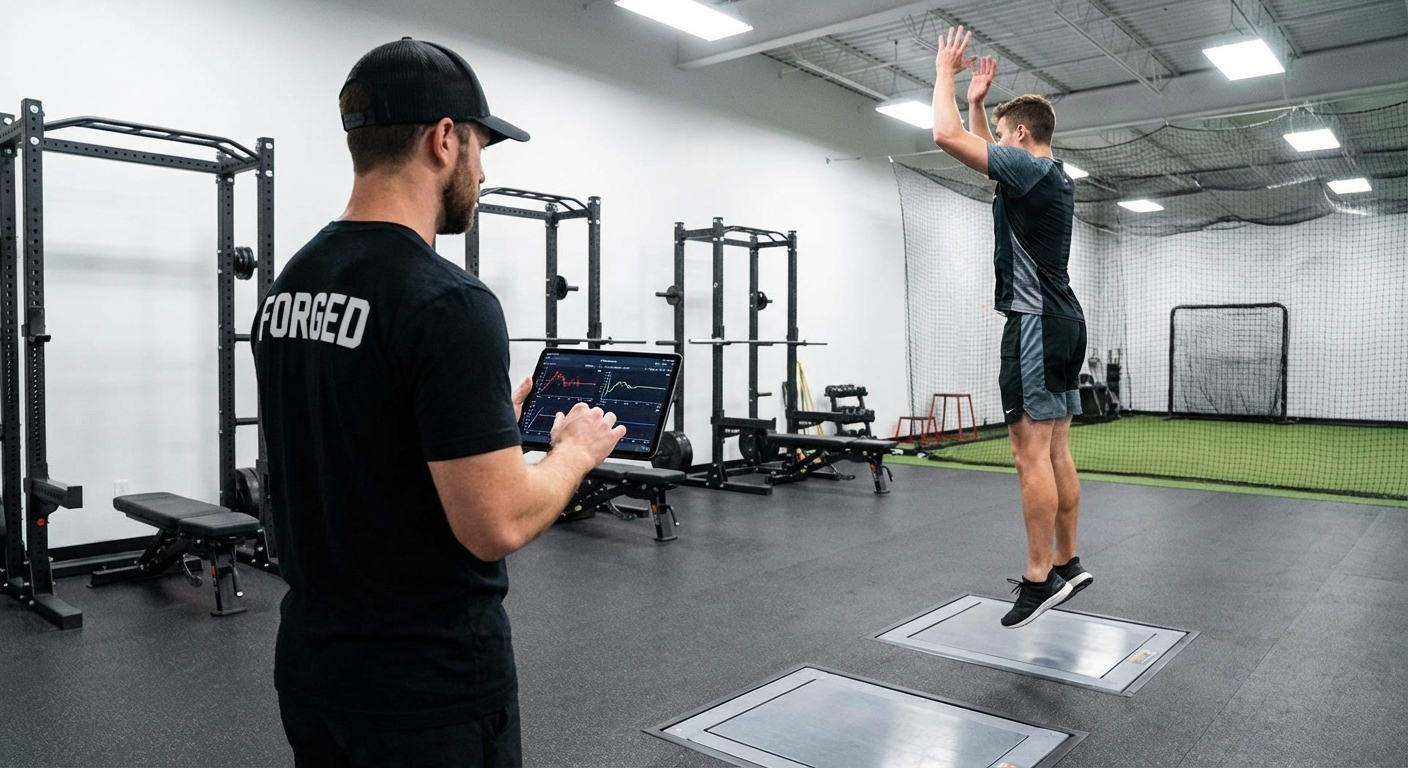 Athlete undergoing movement screen and performance testing at a physical therapy clinic in Montclair with advanced assessment technology