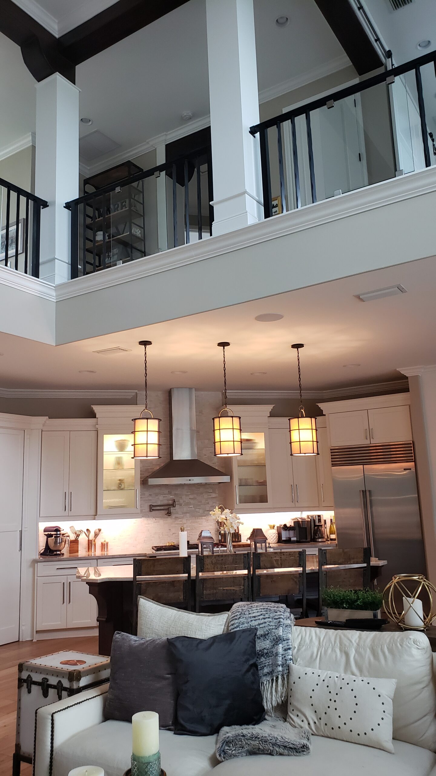 Two-story great room interior painting project, Bradenton FL