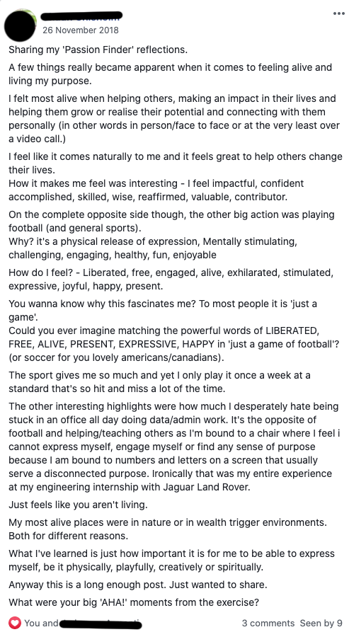 Student review screenshot