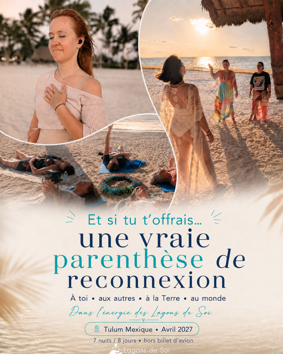 Et si tu t'offrais une vraie parenthèse de reconnexion — coucher de soleil sur la plage