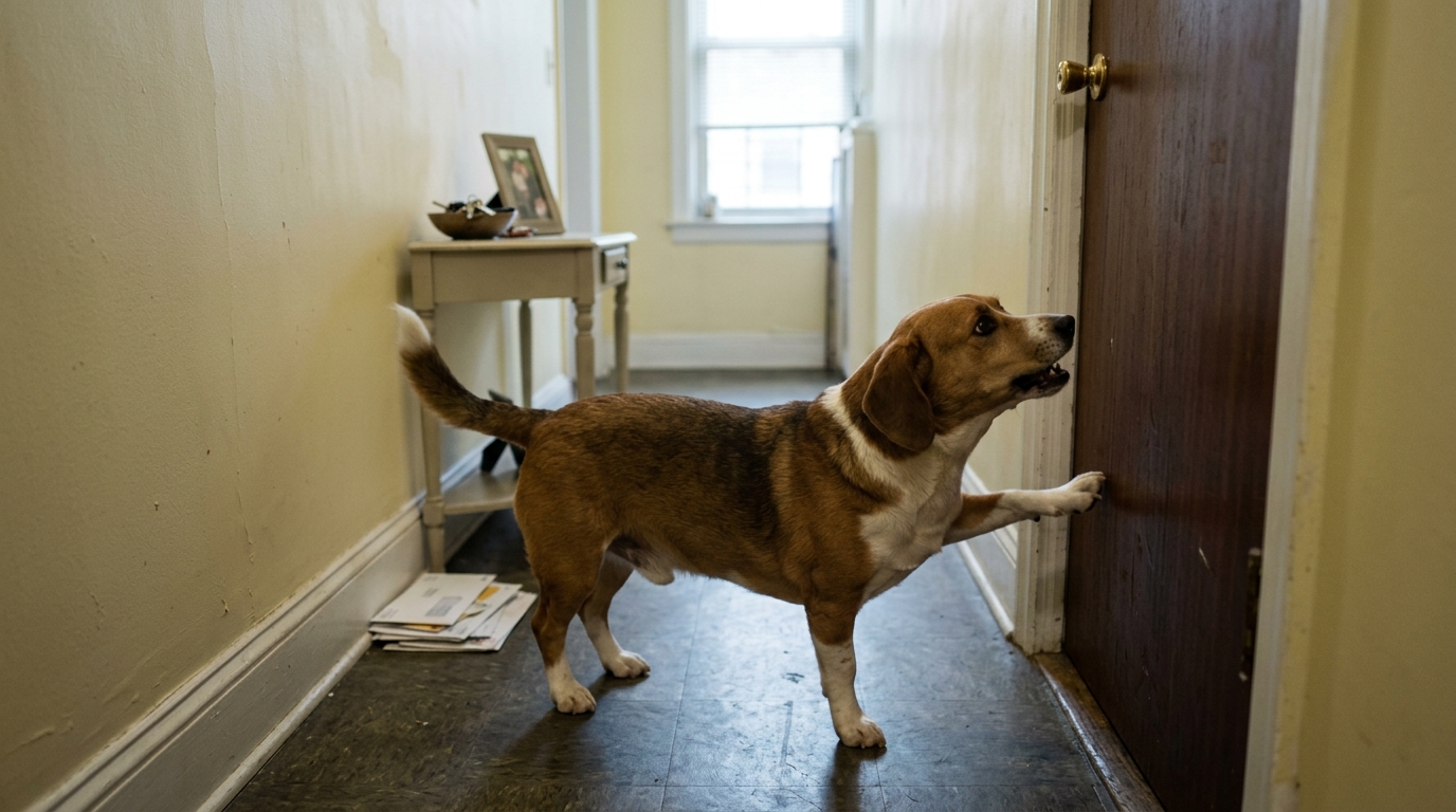 Dog waiting at home
