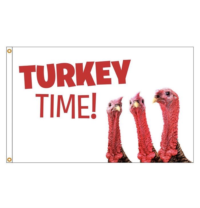 Turkey Time Thanksgiving flag