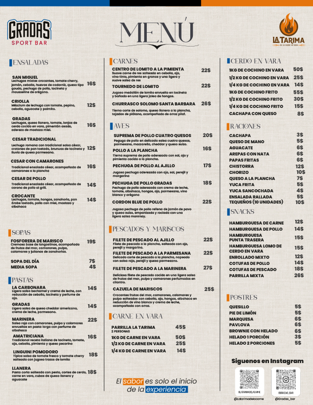 Menú - segunda página