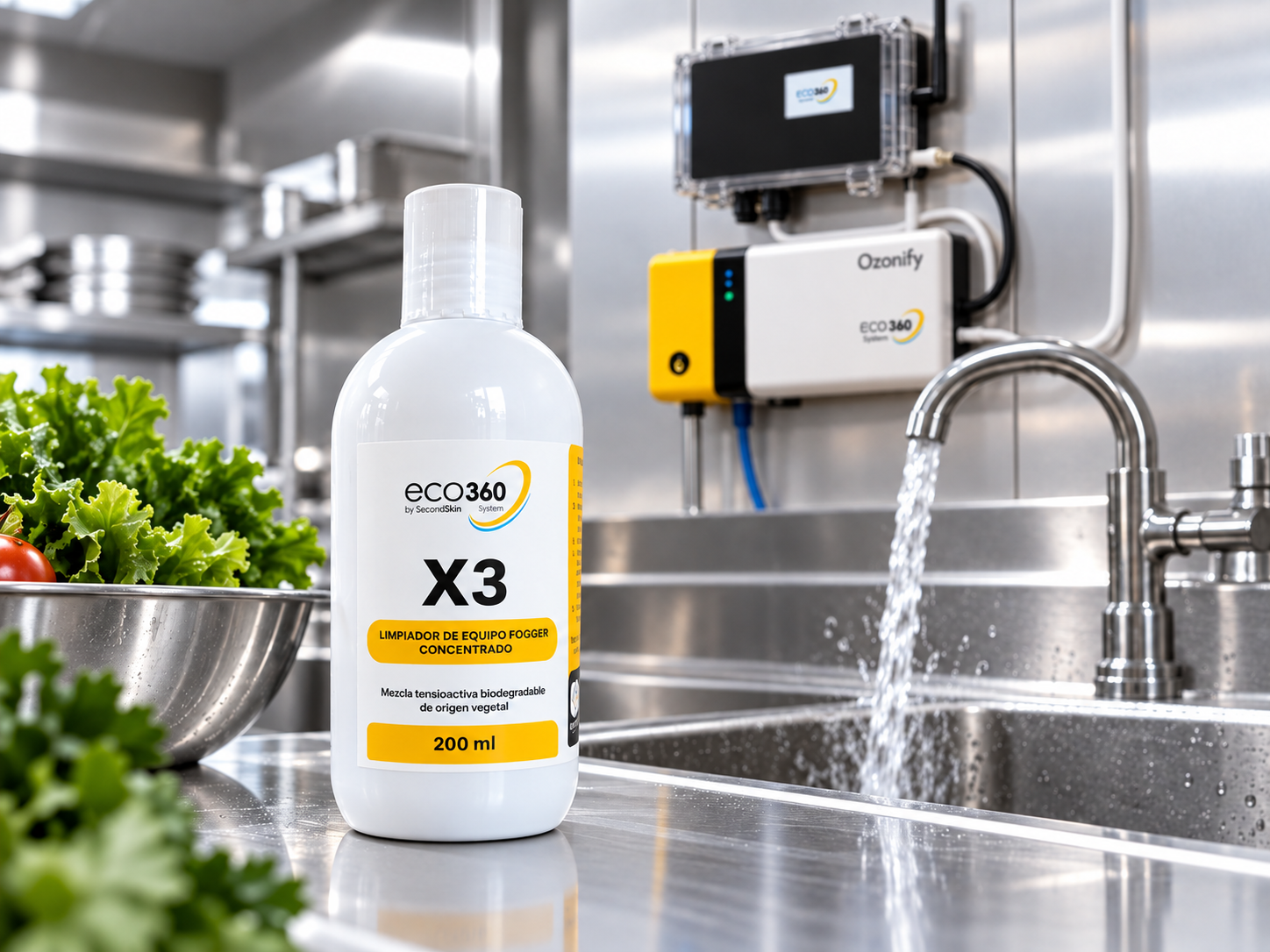 Potenciador X3 complementando un sistema de agua ozonizada