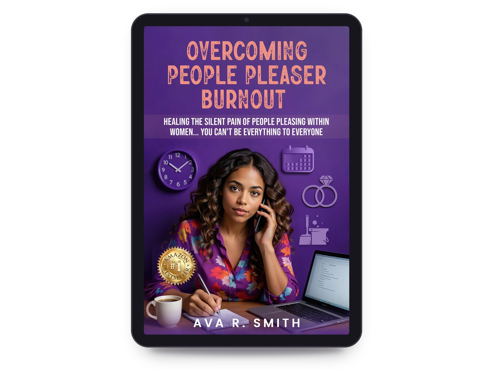 Overcoming People Pleaser Burnout ebook shown on a tablet