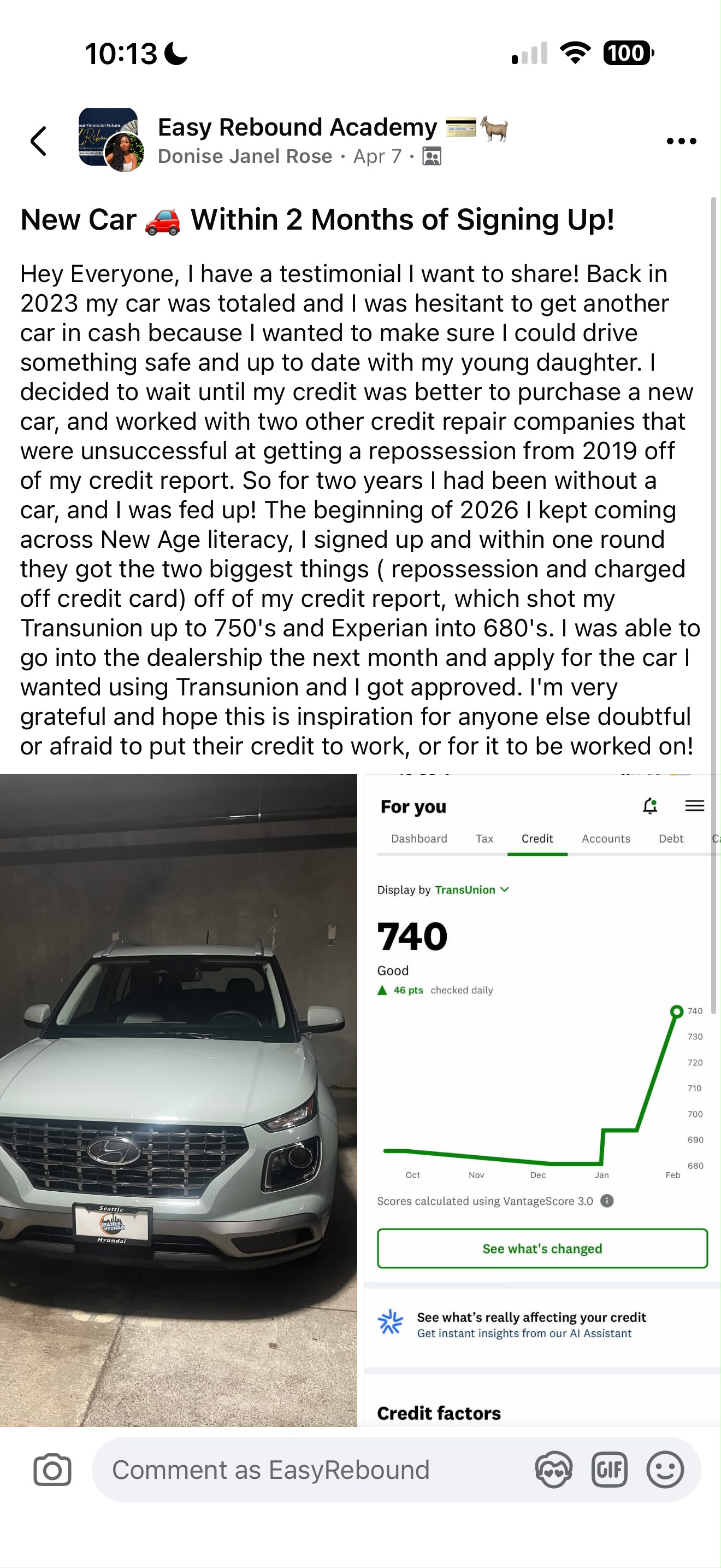 EasyRebound client review and testimonial