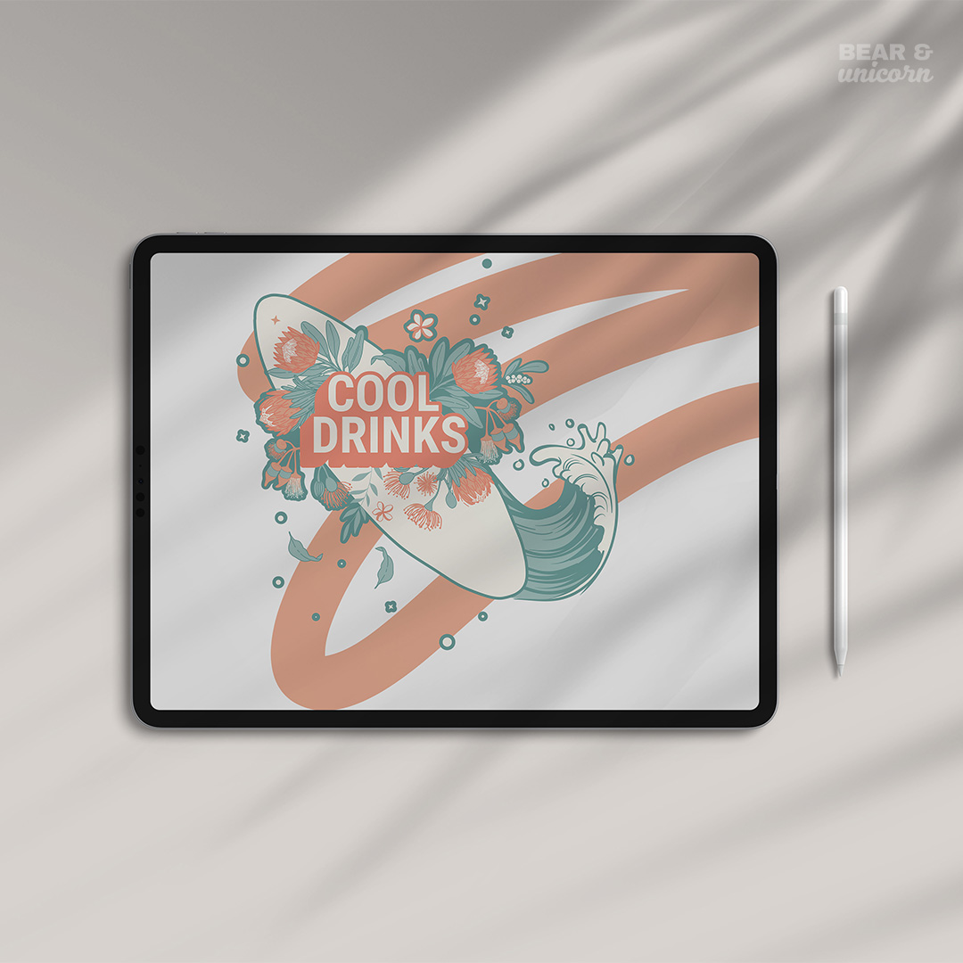 Cool Drinks- digital design on ipad by Maya Corona from The Bear and Unicorn Cool Drinks- digital design on ipad by Maya Corona from The Bear and Unicorn