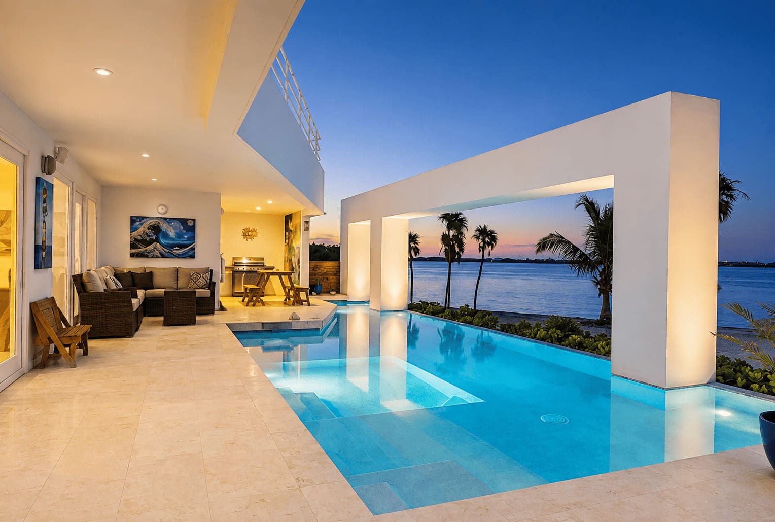 Fox Villa Belize waterfront pool
