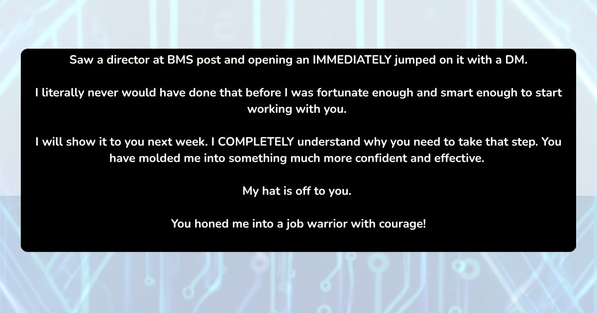 Message from a client about reaching out directly to a director