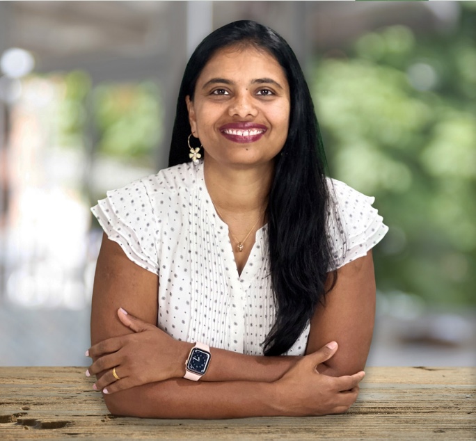 Dr. Nandana Mapakshi at her desk