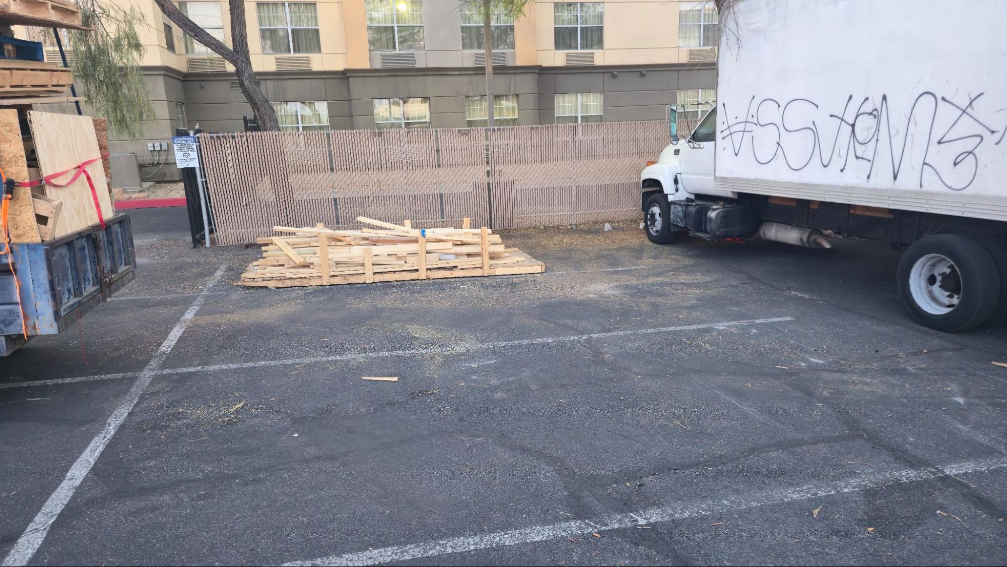 Commercial work area after junk and debris removal