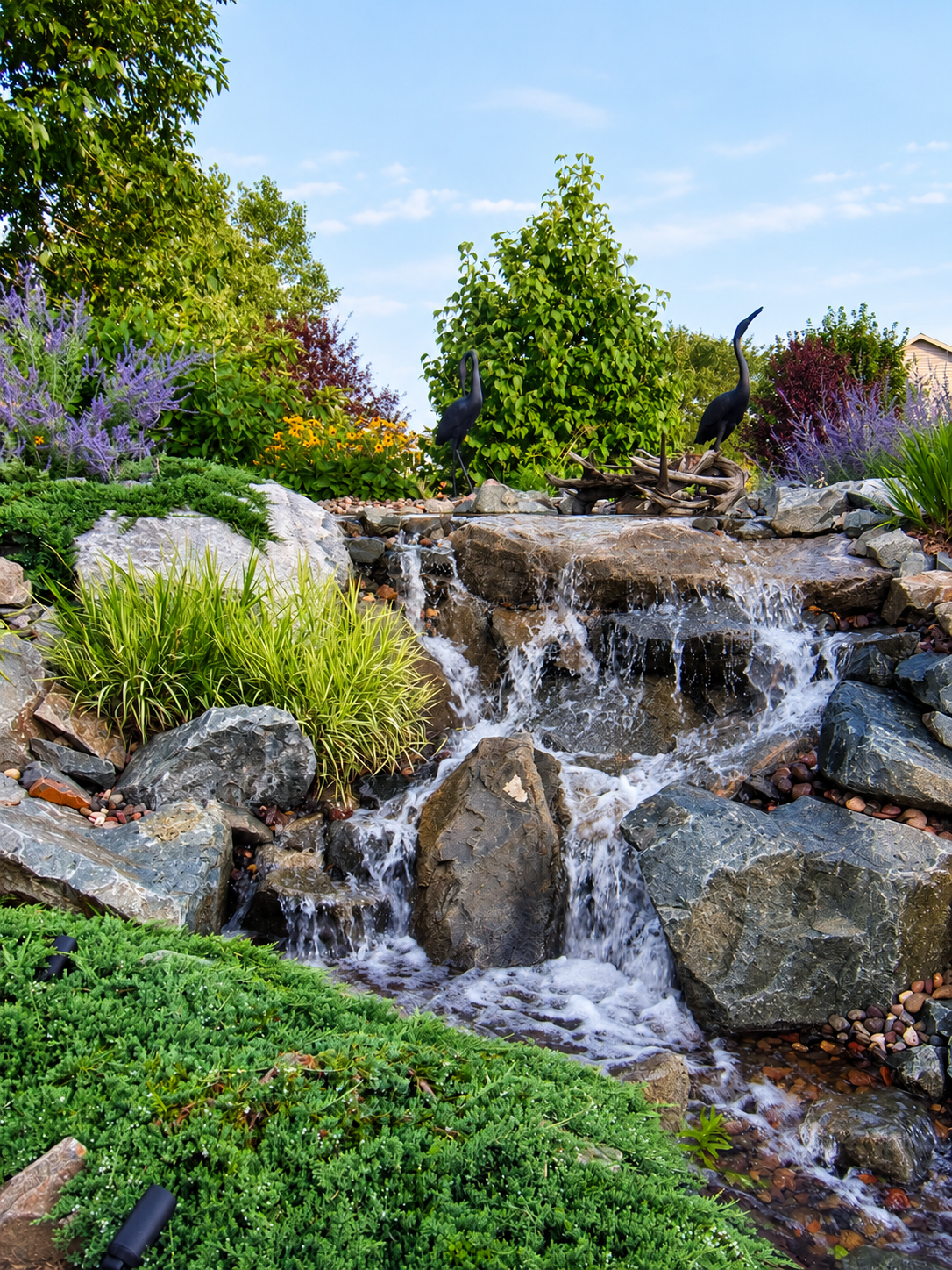 Water feature at a MasterPlan Landscapes project