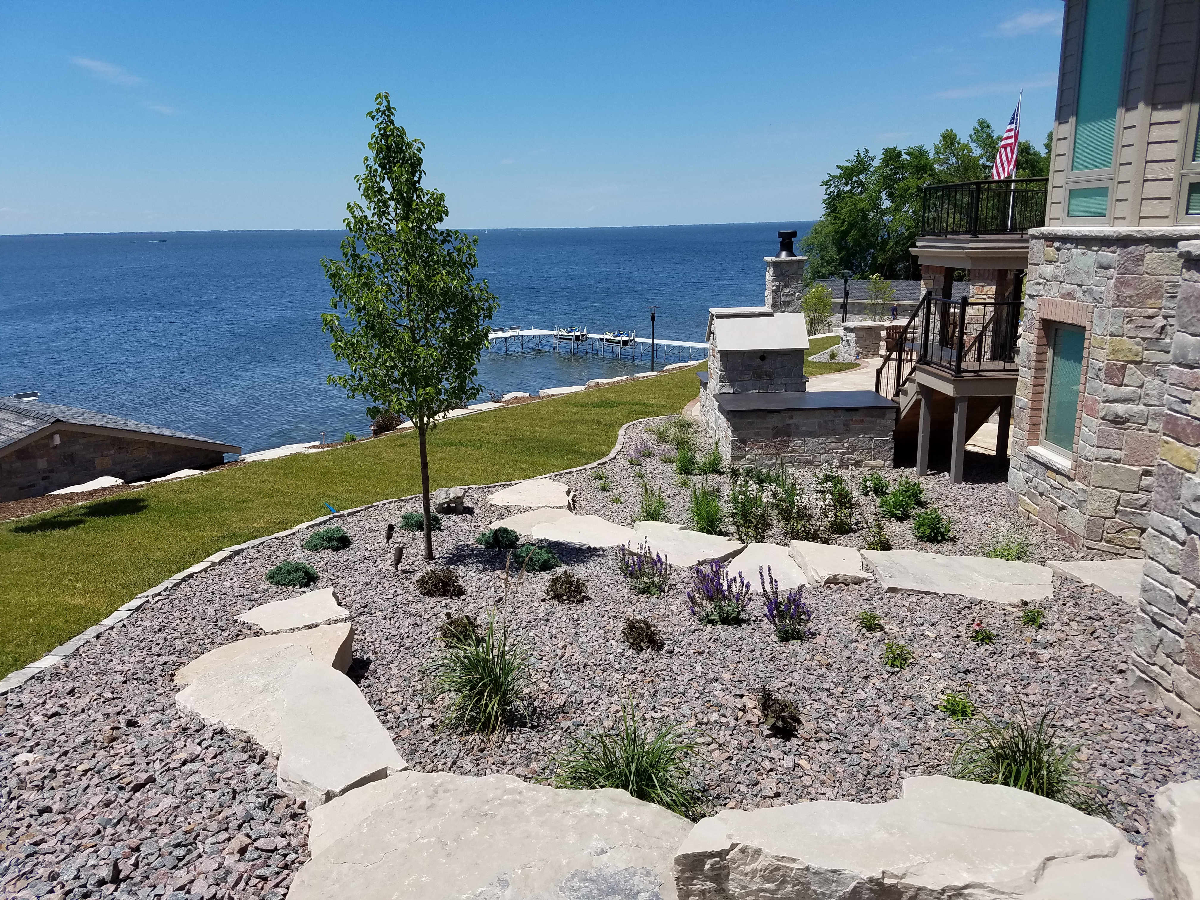 Retaining wall and steps
