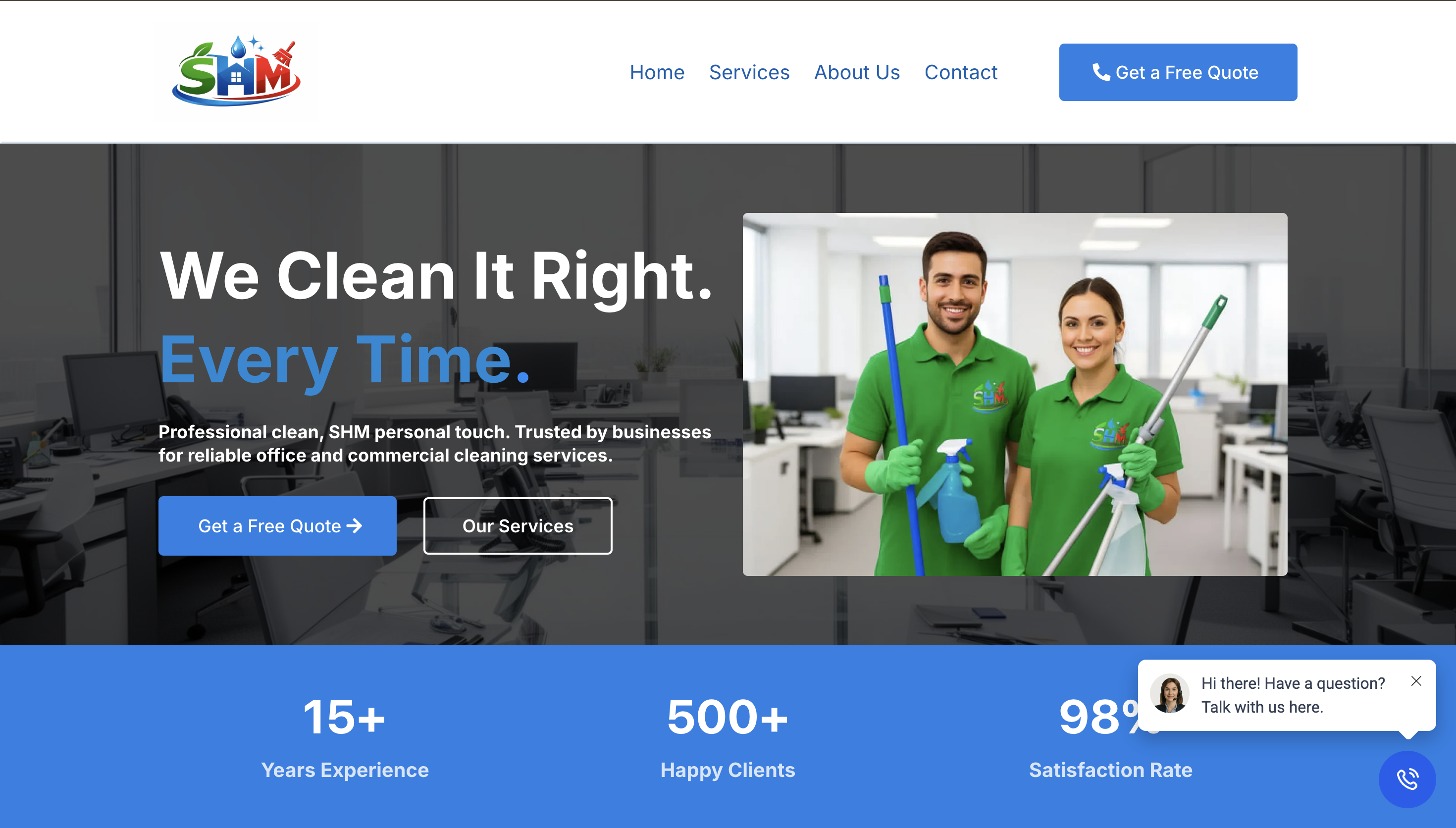 SHM Cleaning Services Website